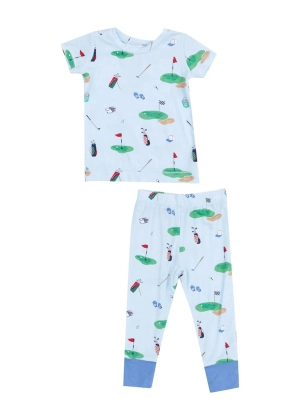 2-Piece Pajama Set - Blue Golf Things