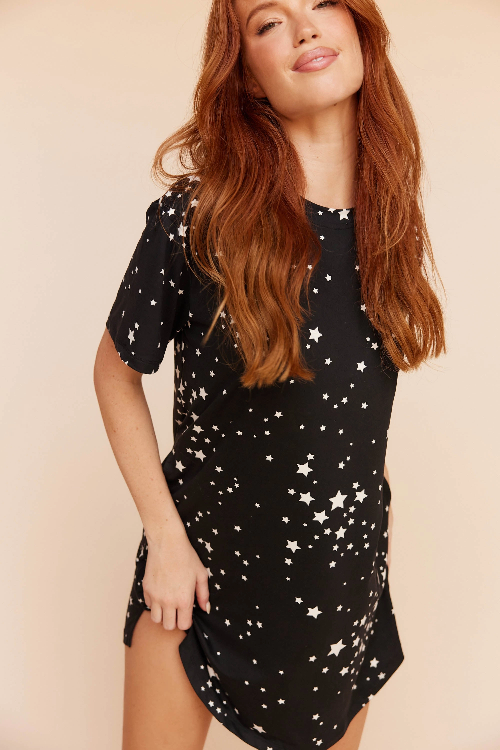 Alaina Shirt Dress | Black Stars
