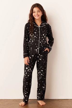 Alex Tween PJ Set | Black Stars
