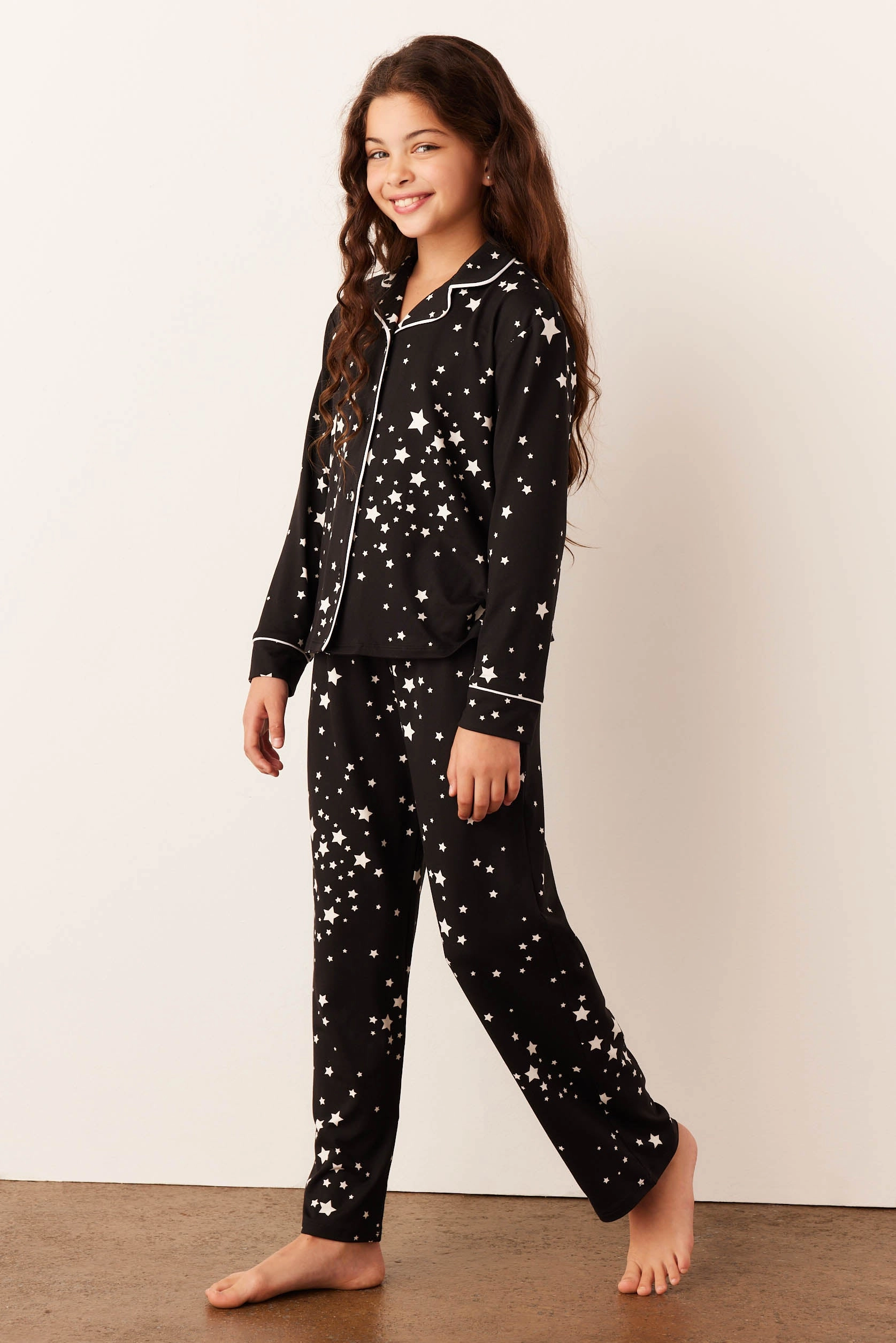 Alex Tween PJ Set | Black Stars