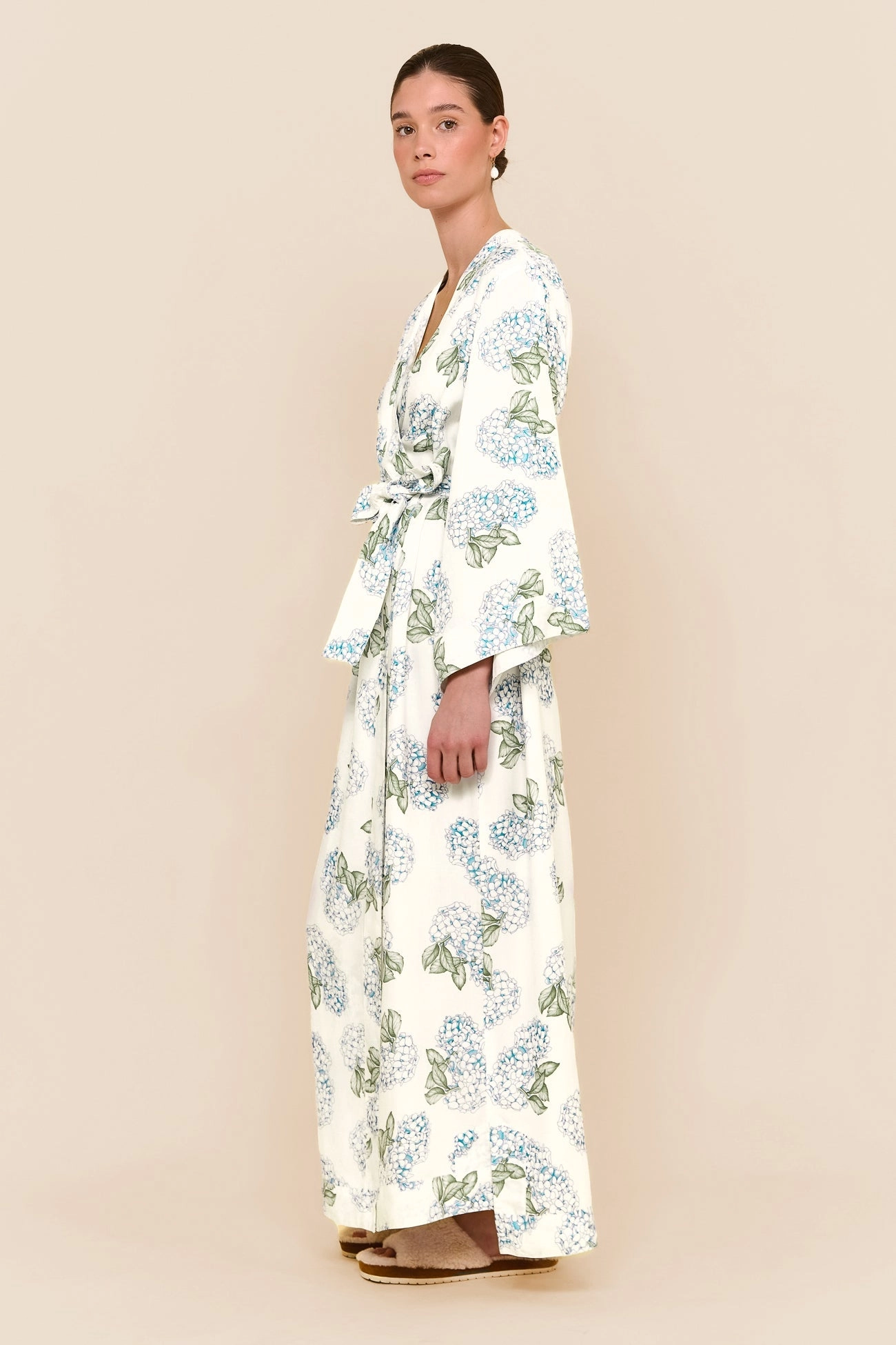 Alice Kimono Robe - Long - Hydrangea Blue