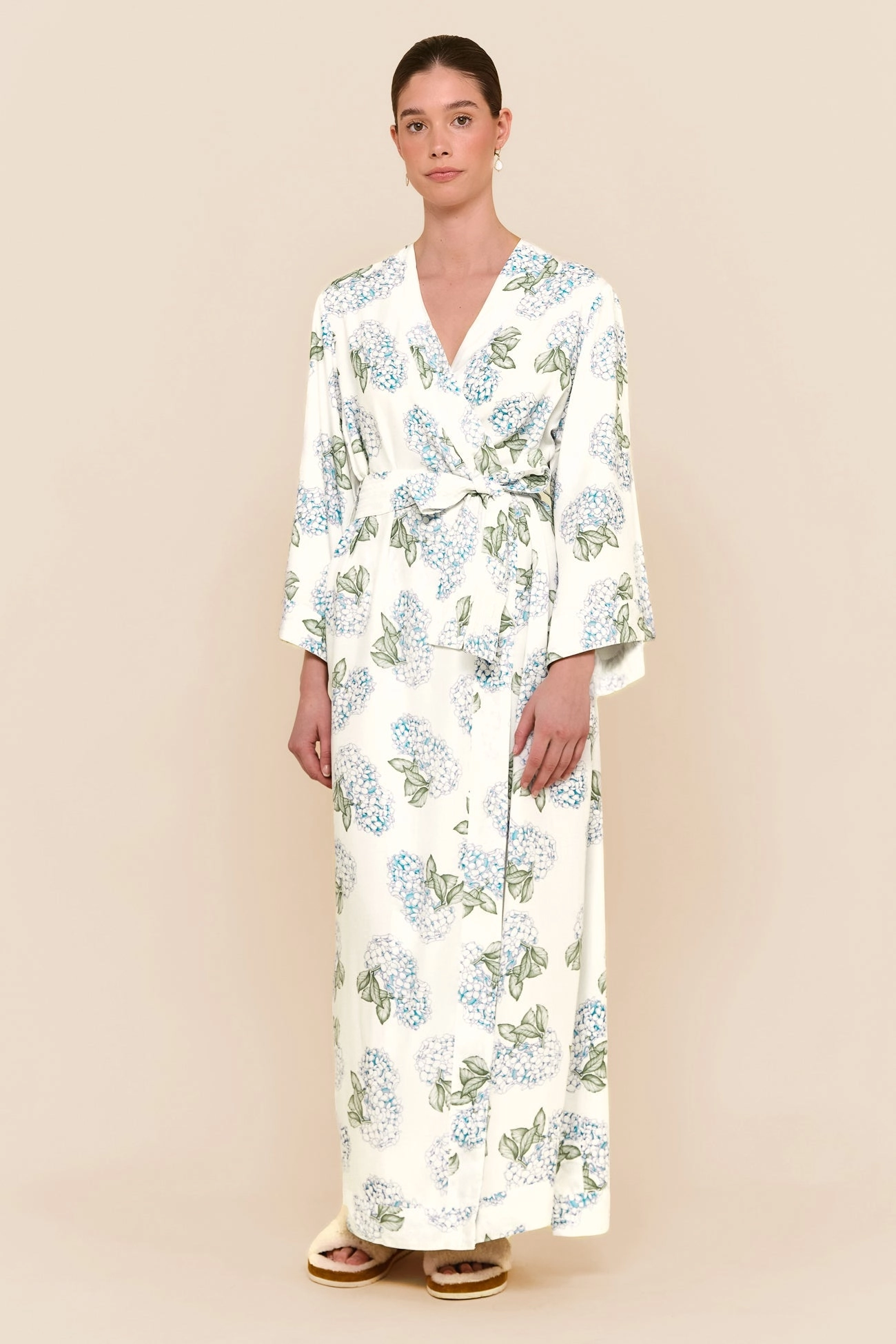 Alice Kimono Robe - Long - Hydrangea Blue