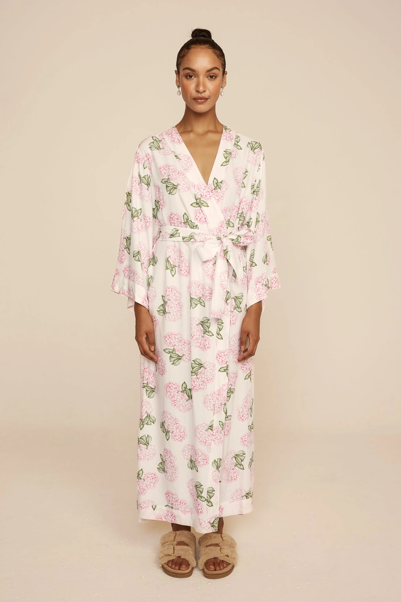 Alice Kimono Robe - Long - Hydrangea Pink