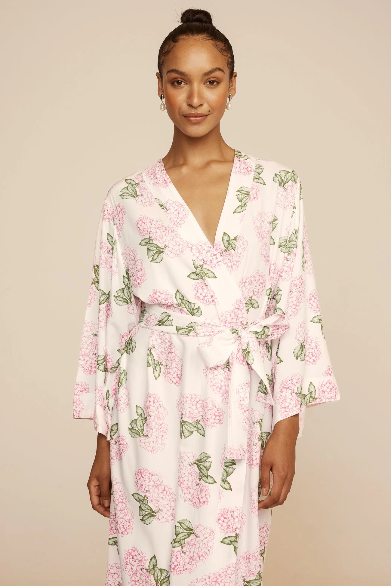 Alice Kimono Robe - Long - Hydrangea Pink