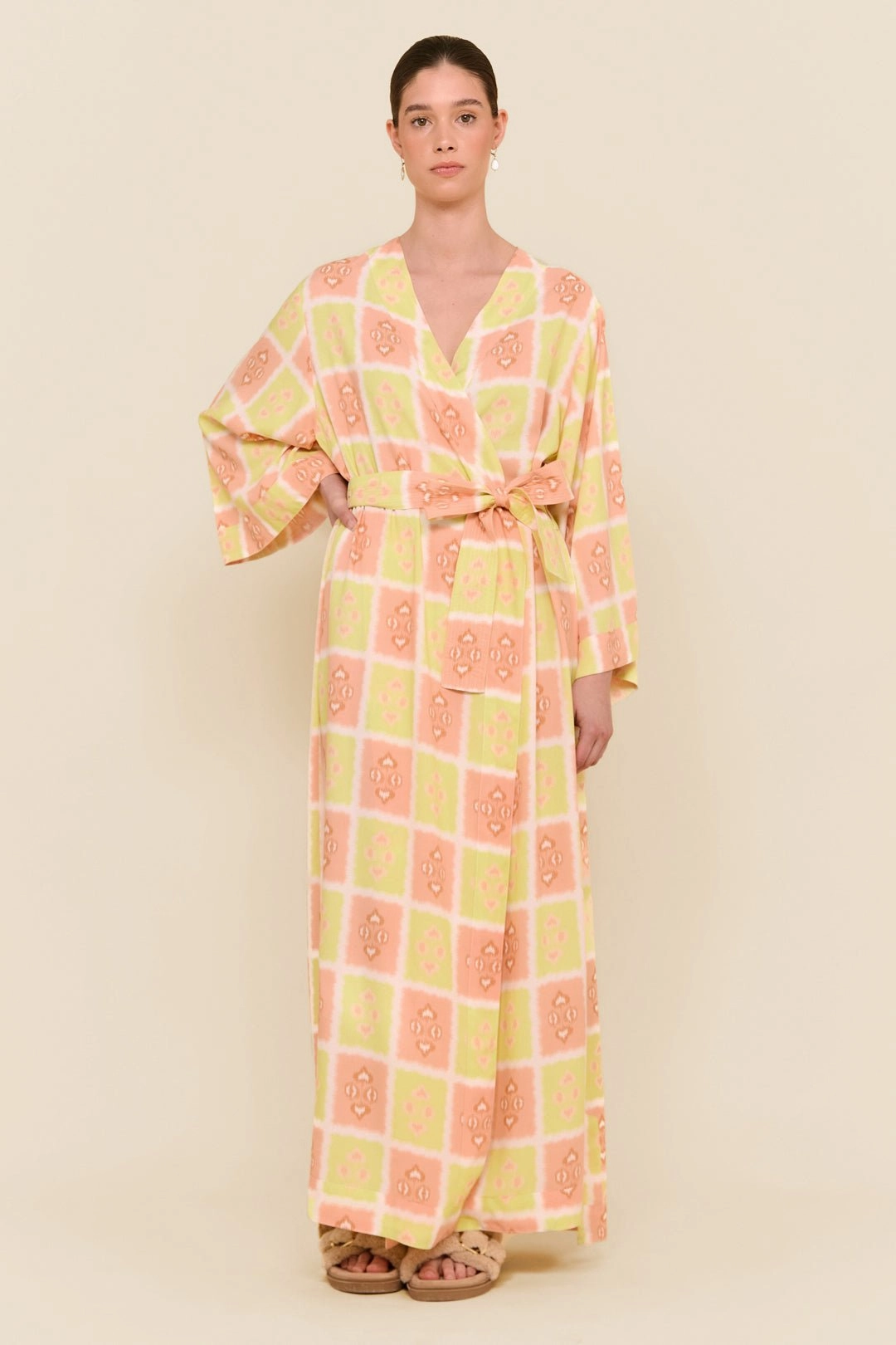 Alice Kimono Robe - Long - Ikat Gelato