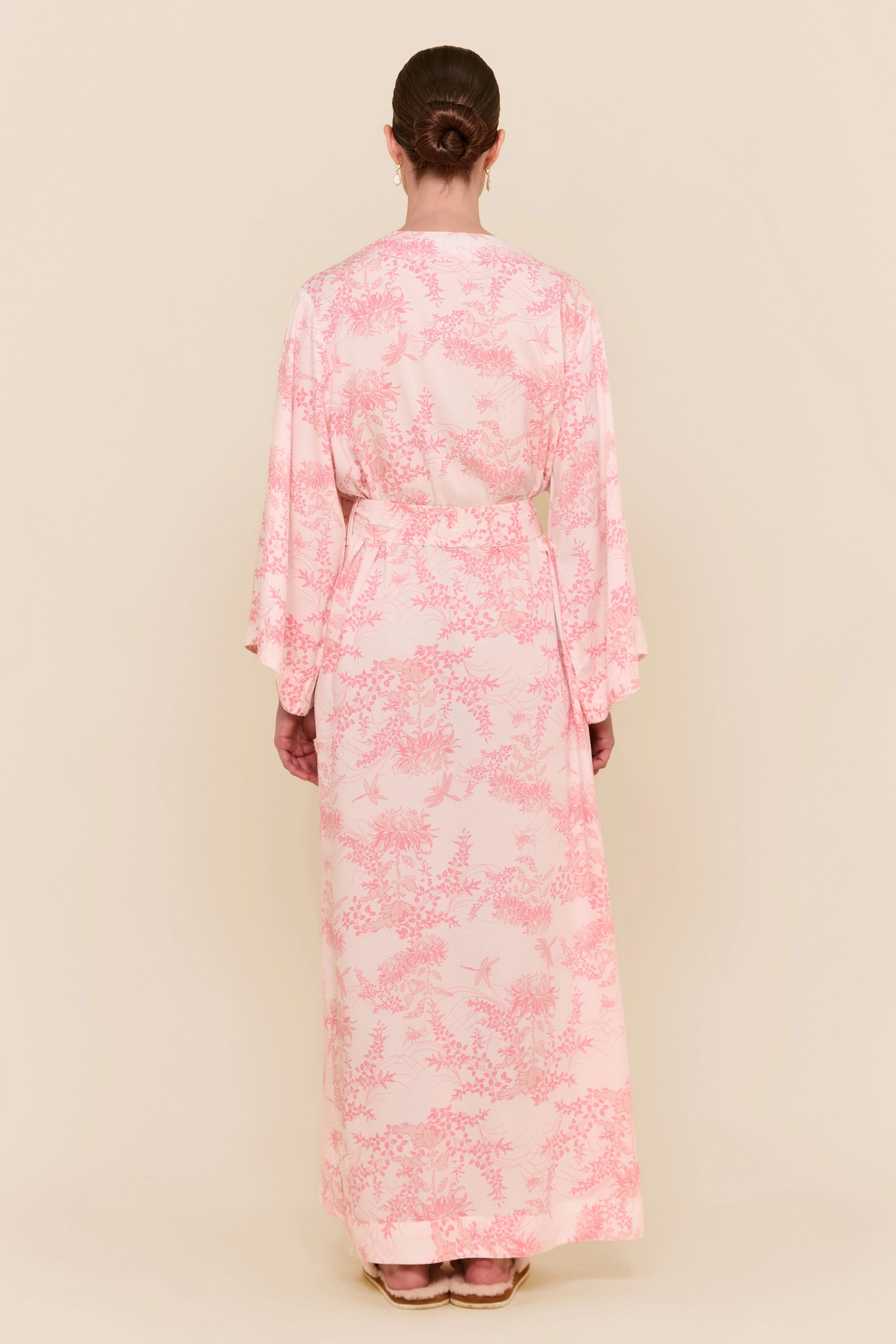 Alice Kimono Robe - Long - Summer Toile - Pink