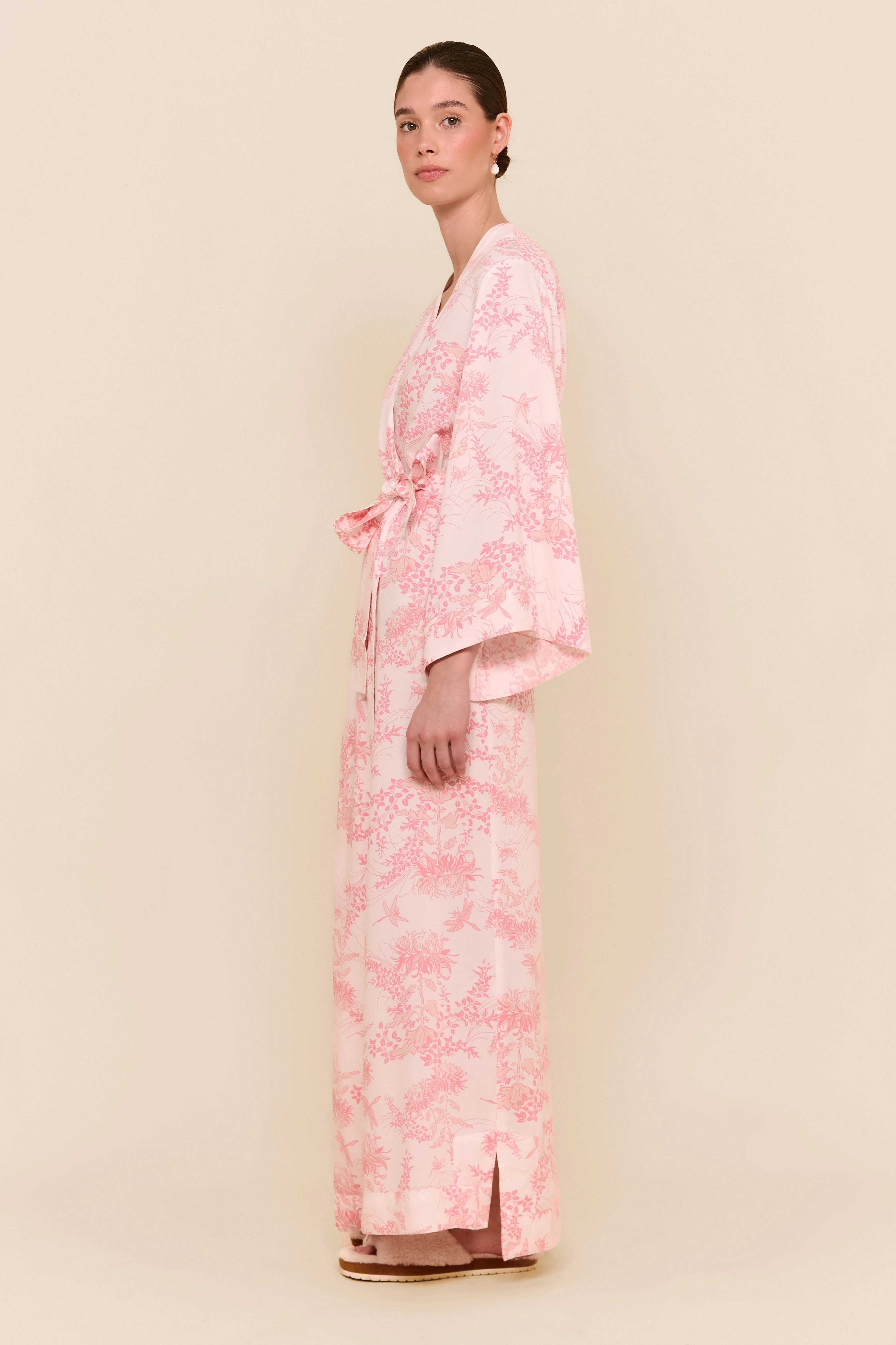 Alice Kimono Robe - Long - Summer Toile - Pink