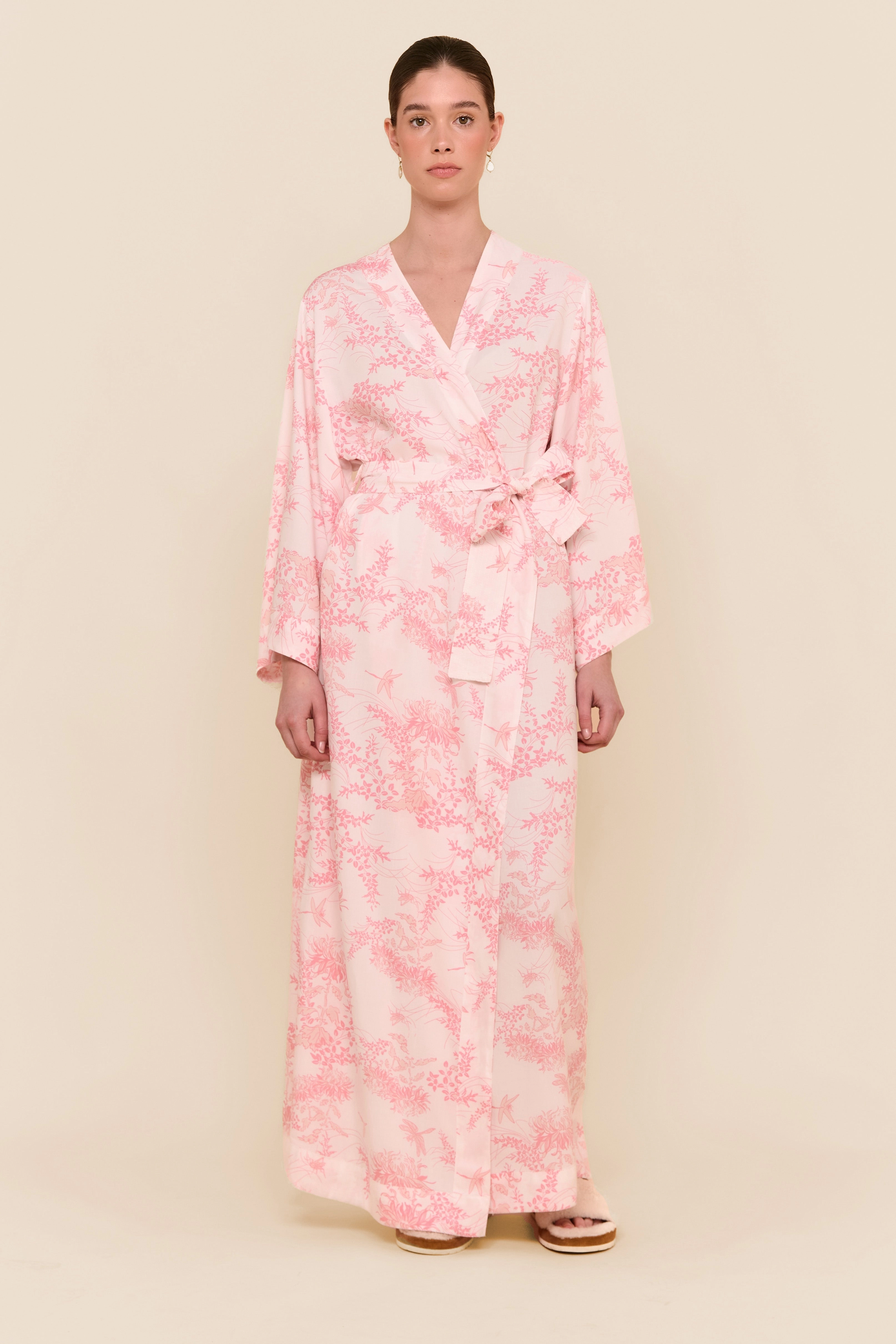 Alice Kimono Robe - Long - Summer Toile - Pink