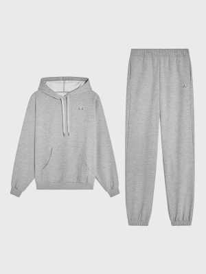 ALO HEATHER GREY ACCOLADE HOODIE AND SWEATPANT SET