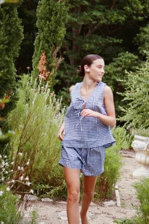Andy Lounge Set - Gingham - Navy