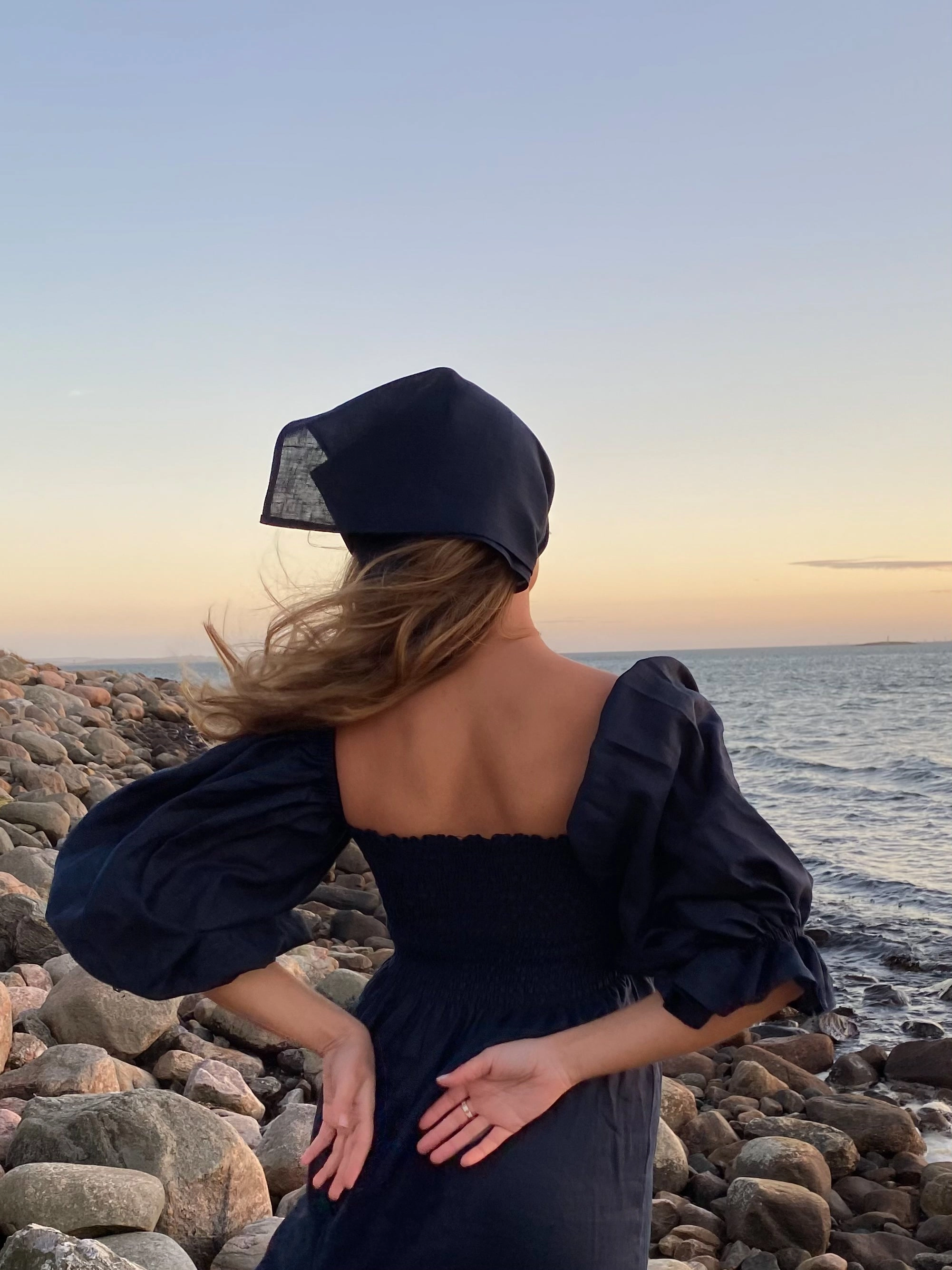 Atlanta Linen Dress in Navy
