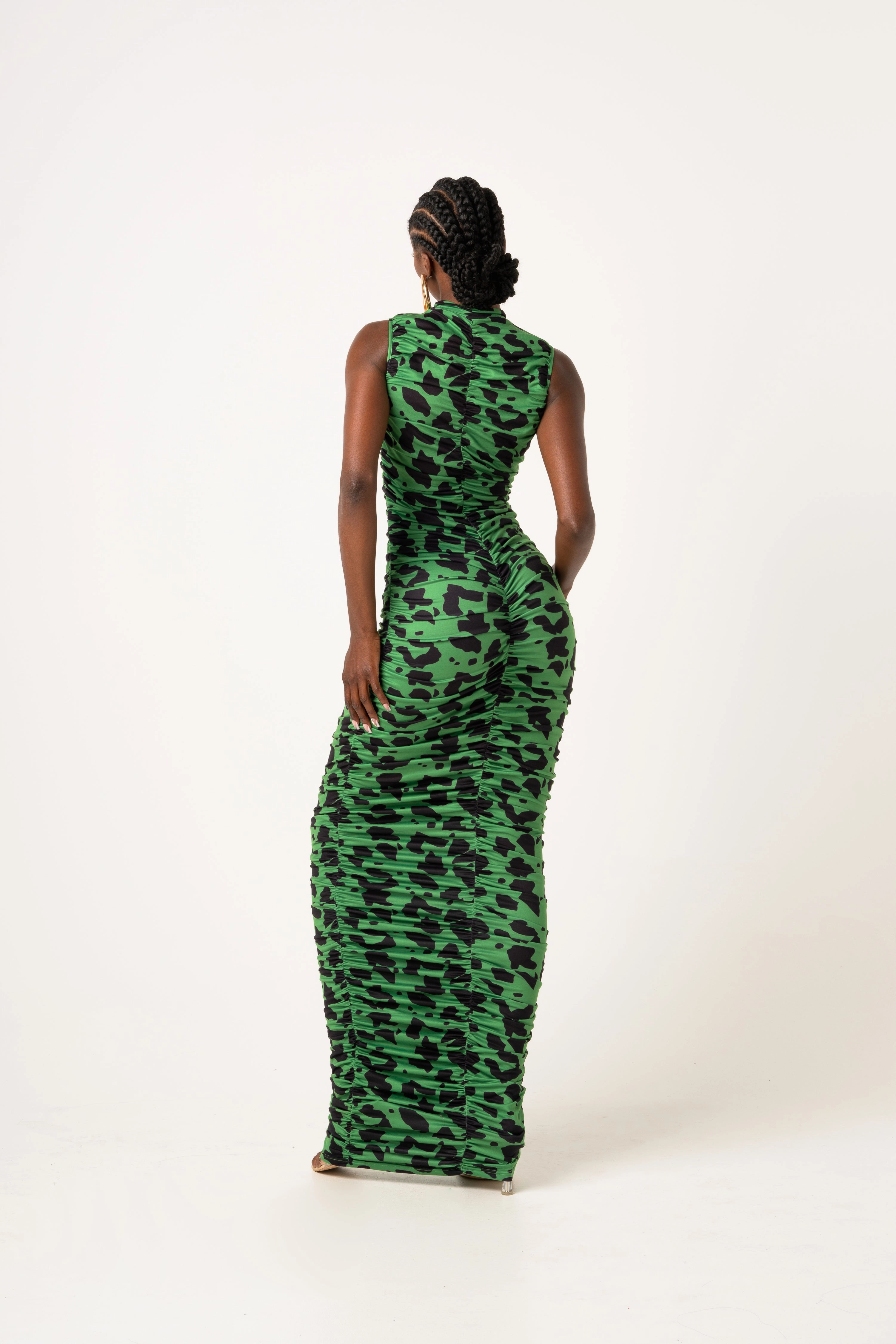 AZI RUCHED MAXI KNIT DRESS