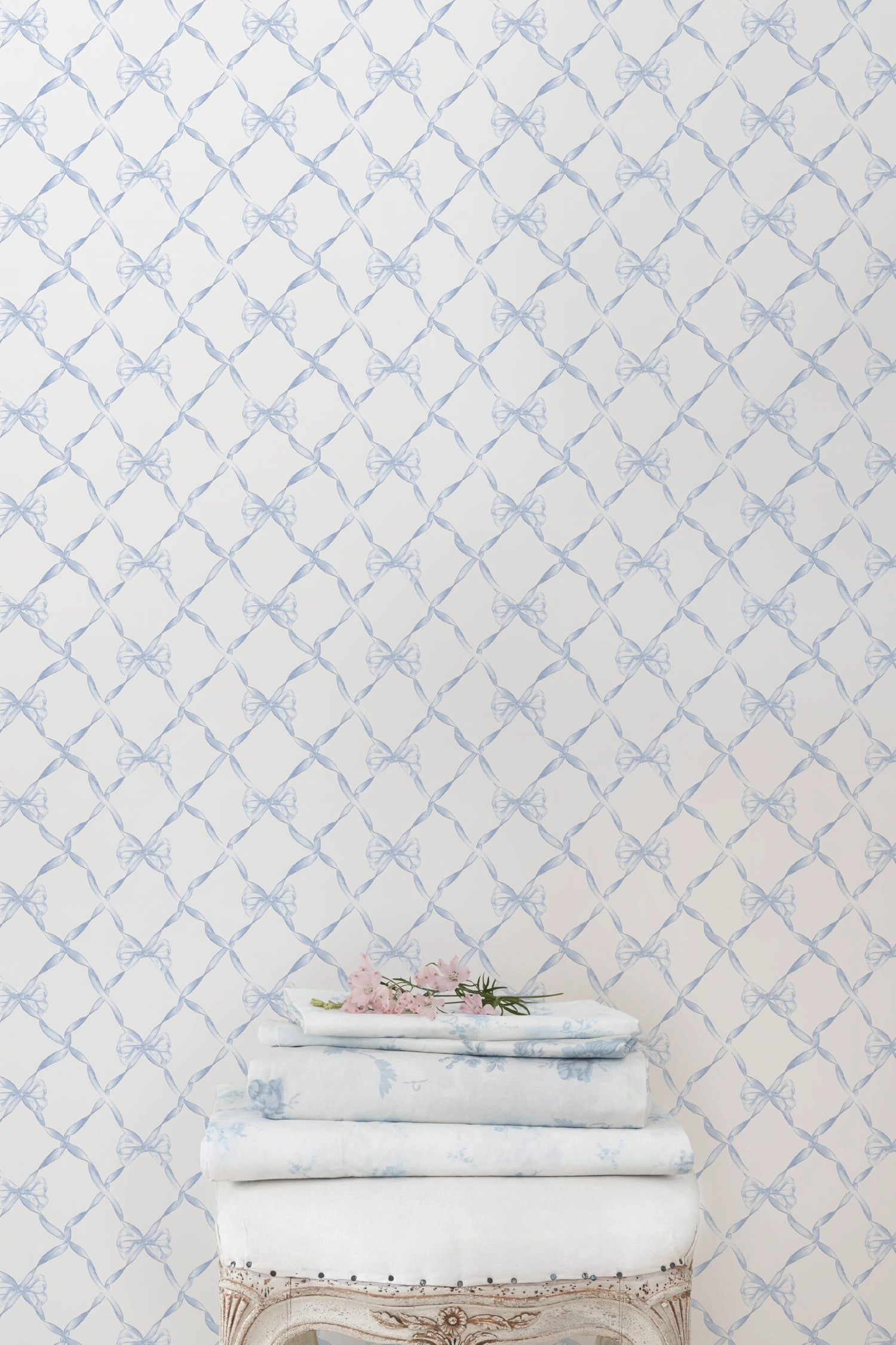 Baby Bow Blue Bella Standard Wallpaper