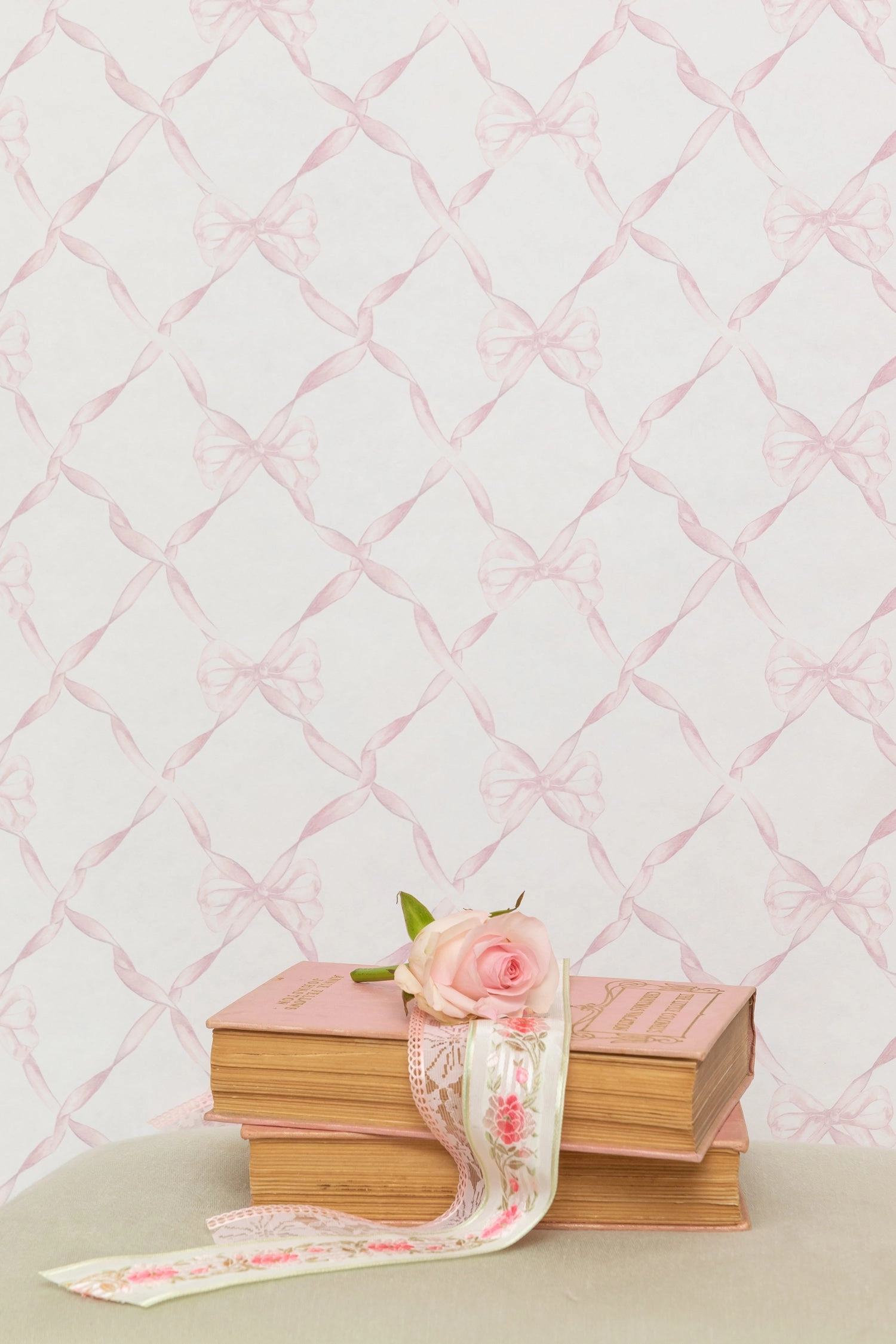 Baby Bow Faded Primrose Standard Wallpaper
