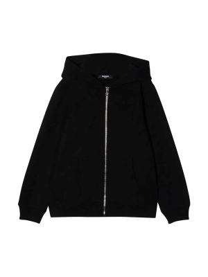 Balmain Kids Logo Print Zip Hoodie