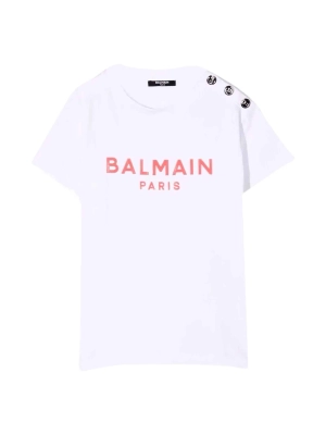 Balmain Kids Logo Printed Crewneck T-Shirt