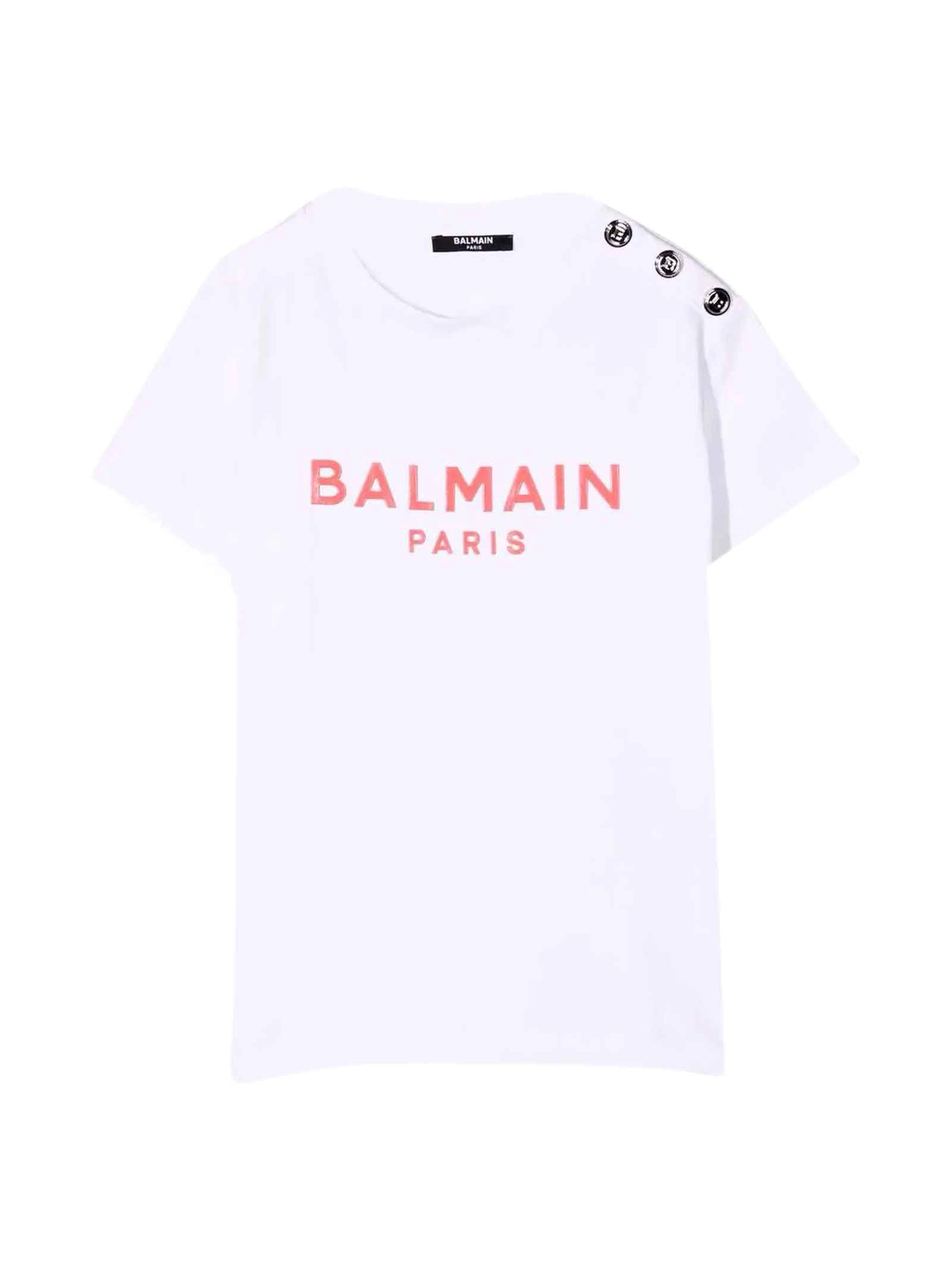 Balmain Kids Logo Printed Crewneck T-Shirt