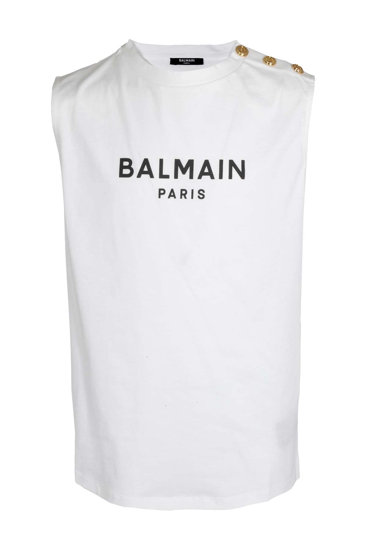 Balmain Kids Logo Printed Sleeveless Top