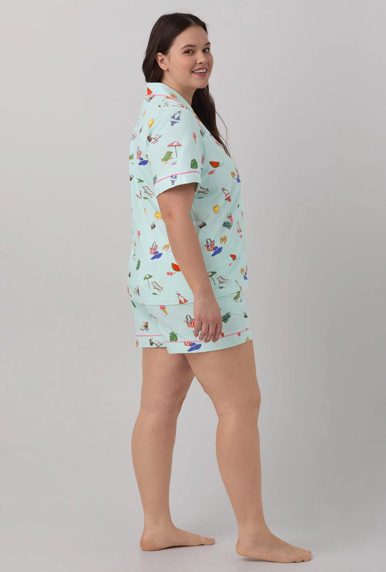 Beach Day Short Sleeve Classic Shorty Stretch Jersey PJ Set