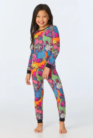 BedHead x Trina Turk Jungle Long Sleeve Stretch Jersey Kids PJ Set