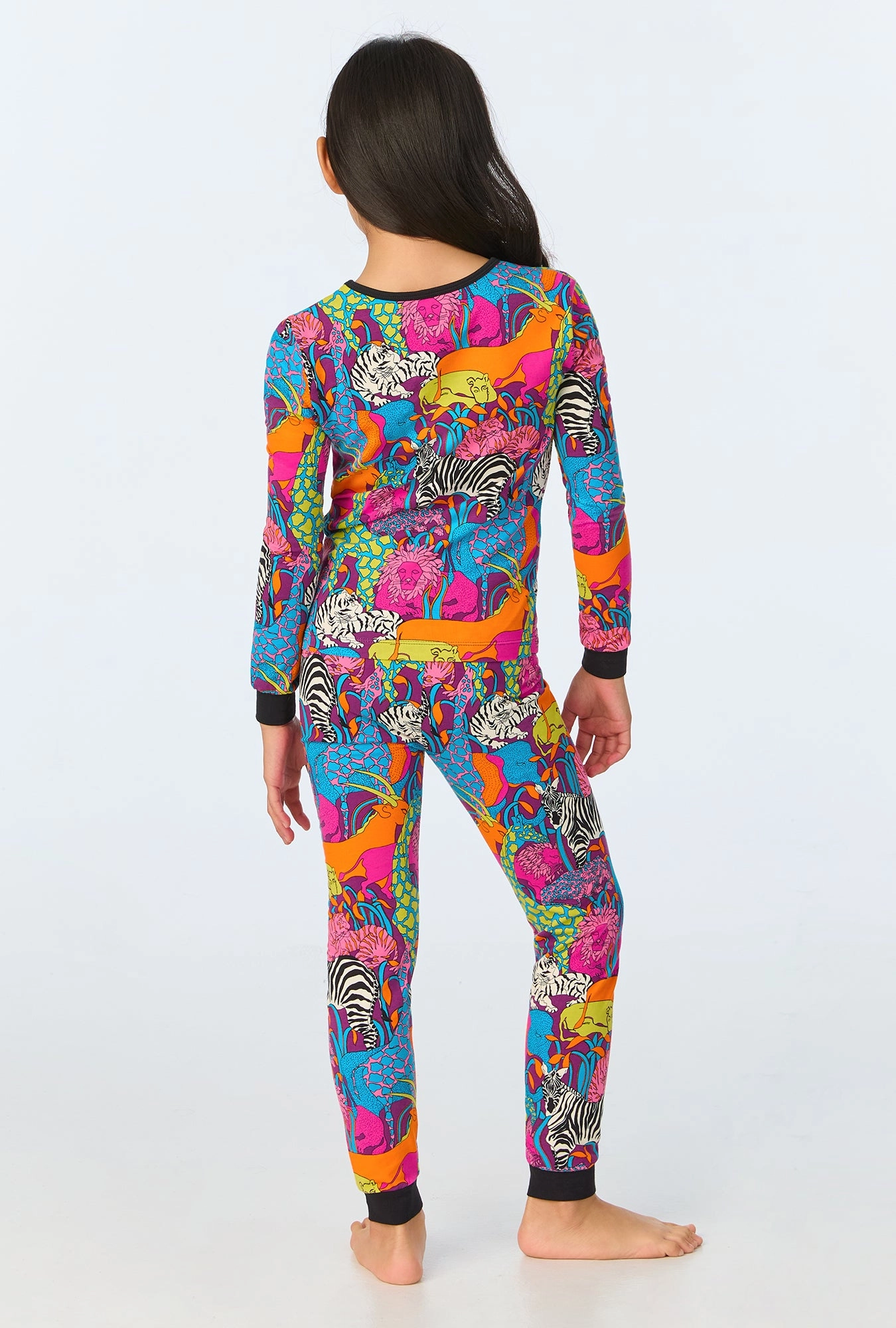 BedHead x Trina Turk Jungle Long Sleeve Stretch Jersey Kids PJ Set