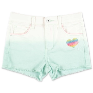 Billieblush Heart Patch Two-Tone Denim Shorts