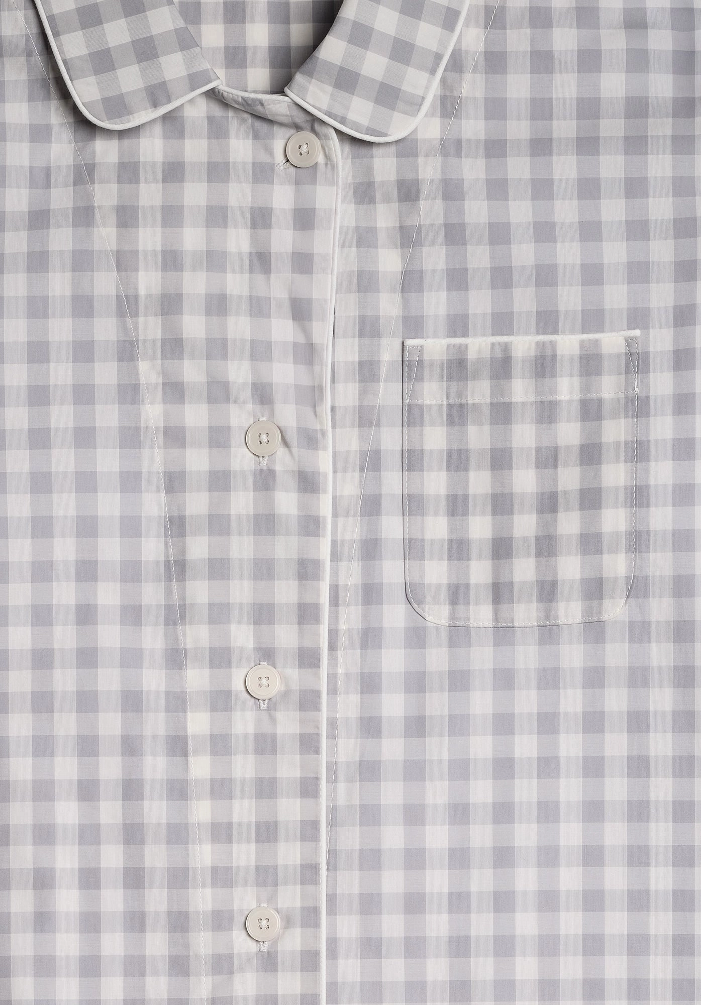 Bishop Pajama Set in Large Grey Gingham