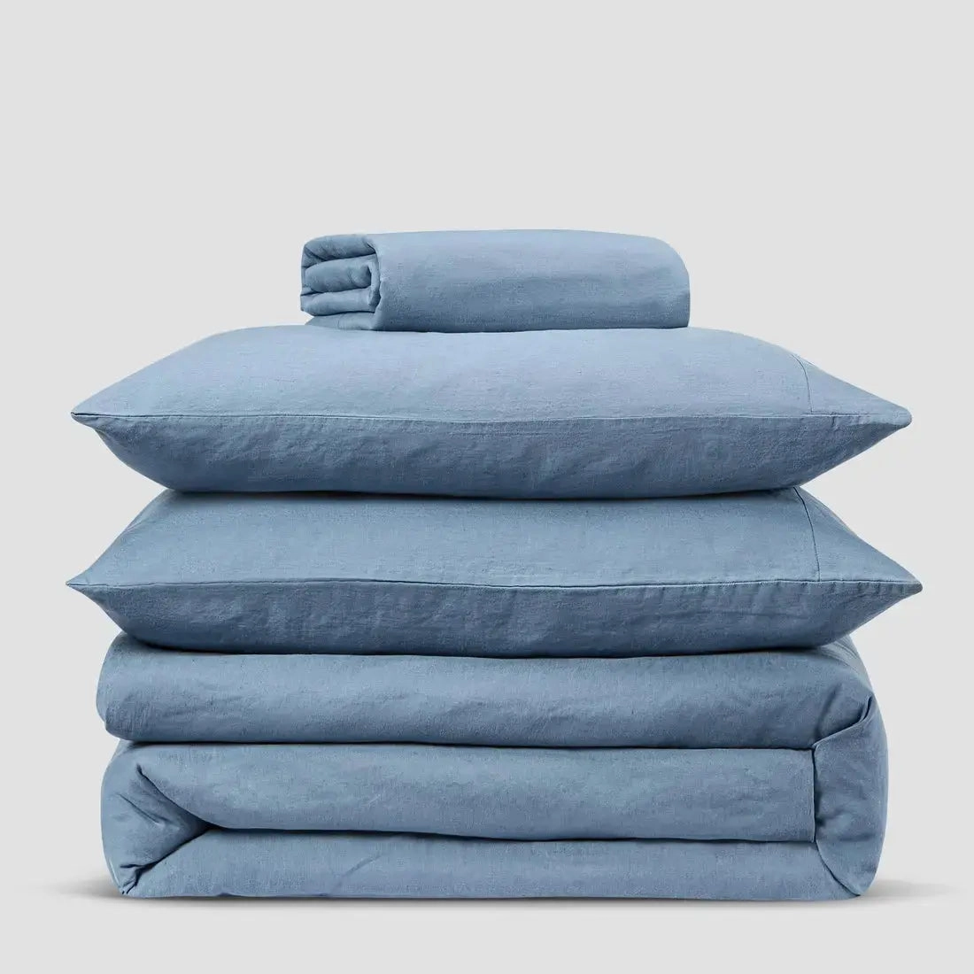 Blueberry Linen & Cotton Blend Duvet Cover