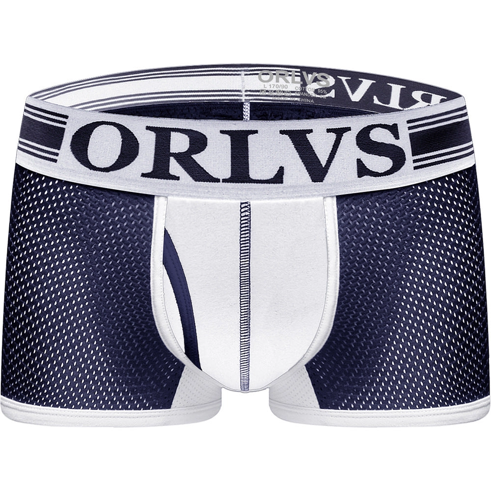 Breathable mesh men's boxer briefs men's 3 color shorts