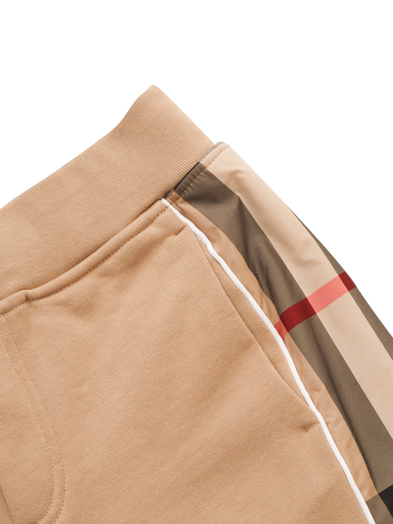 Burberry Kids Check Panelled Straight Leg Track Shorts