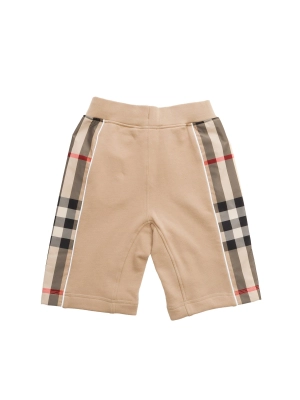 Burberry Kids Check Panelled Straight Leg Track Shorts