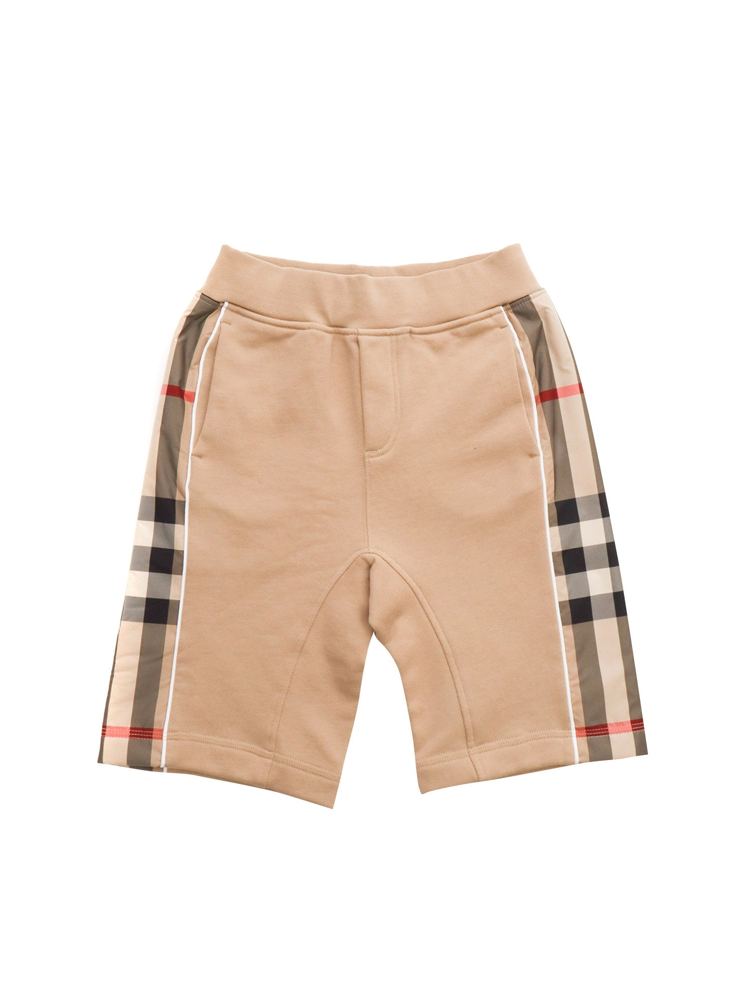 Burberry Kids Check Panelled Straight Leg Track Shorts