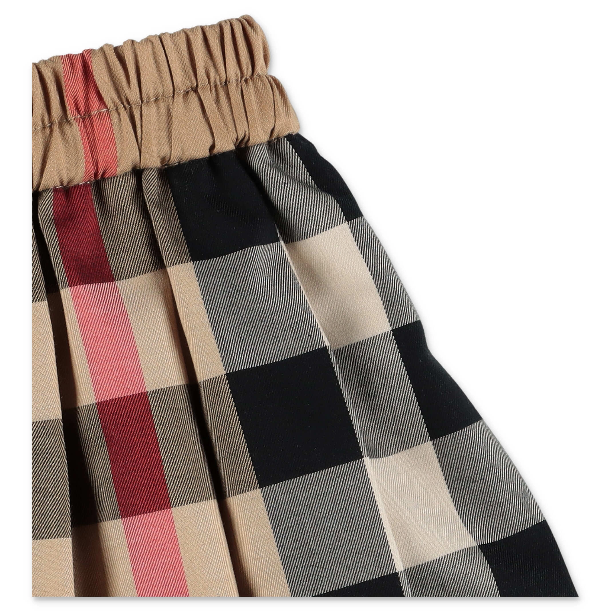 Burberry Kids Check Print Pleated Skirt