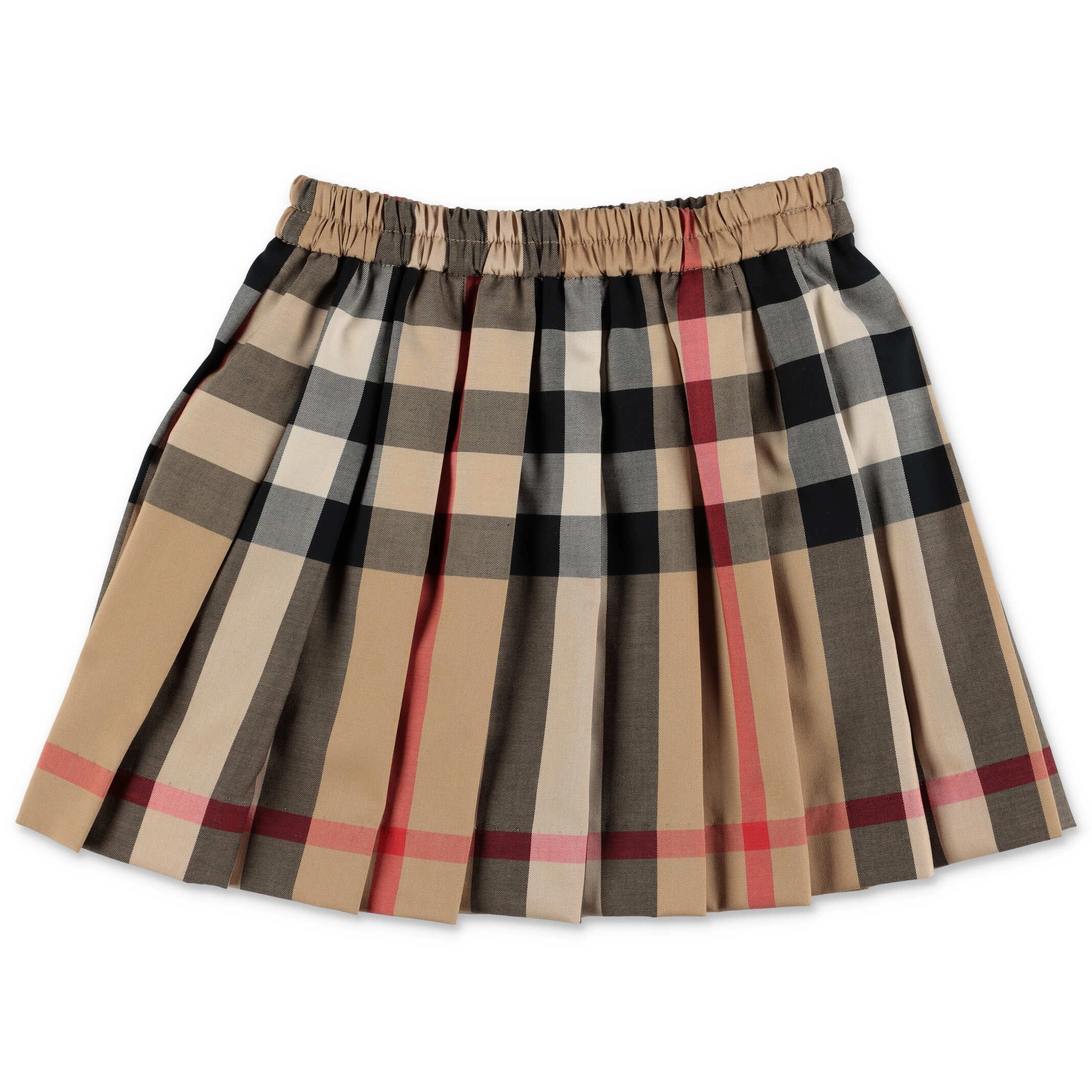 Burberry Kids Check Print Pleated Skirt