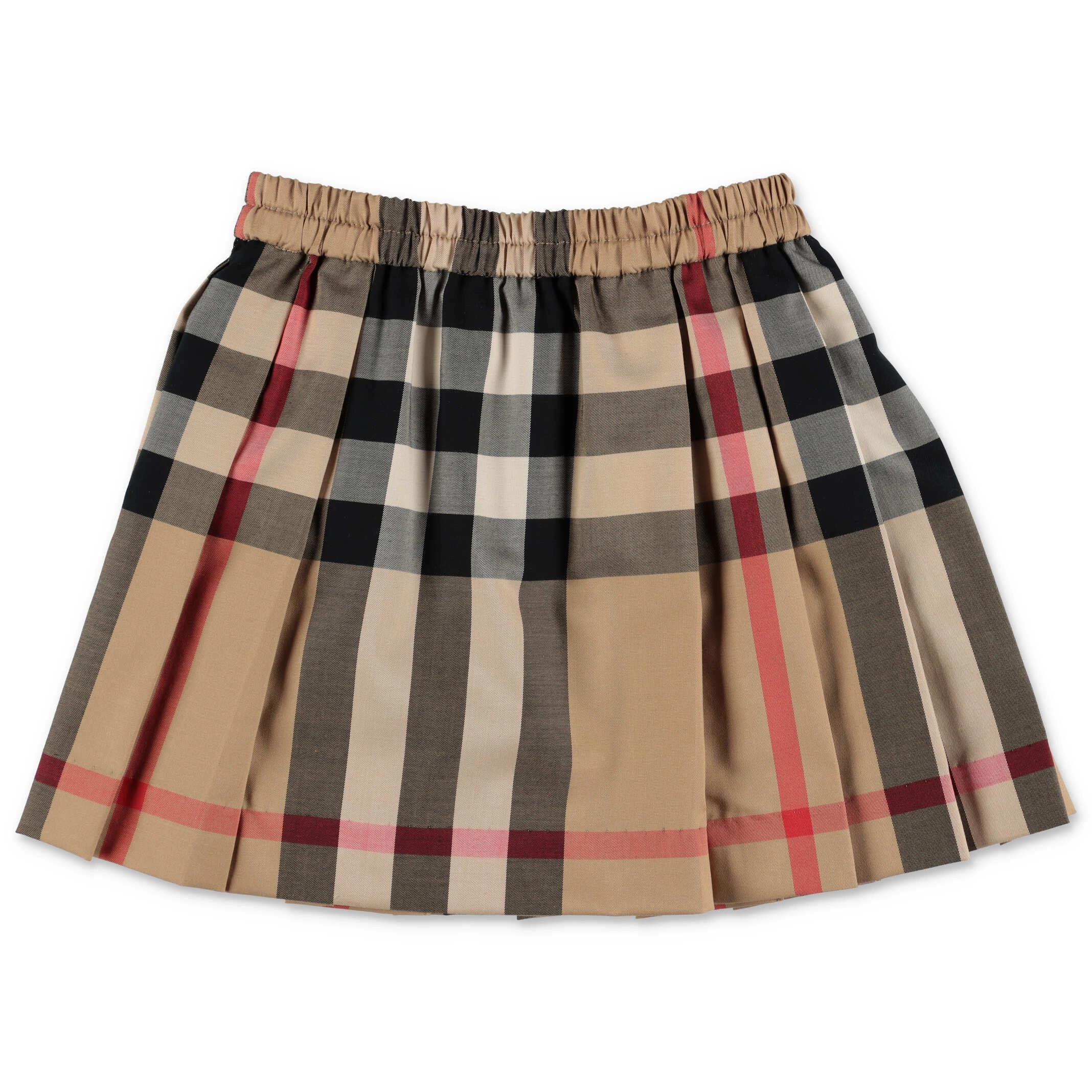 Burberry Kids Check Print Pleated Skirt