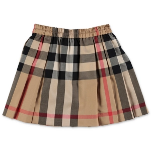 Burberry Kids Check Print Pleated Skirt