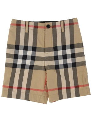 Burberry Kids Check Print Tailored Shorts