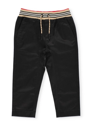 Burberry Kids Icon Stripe Detail Drawcord Trousers
