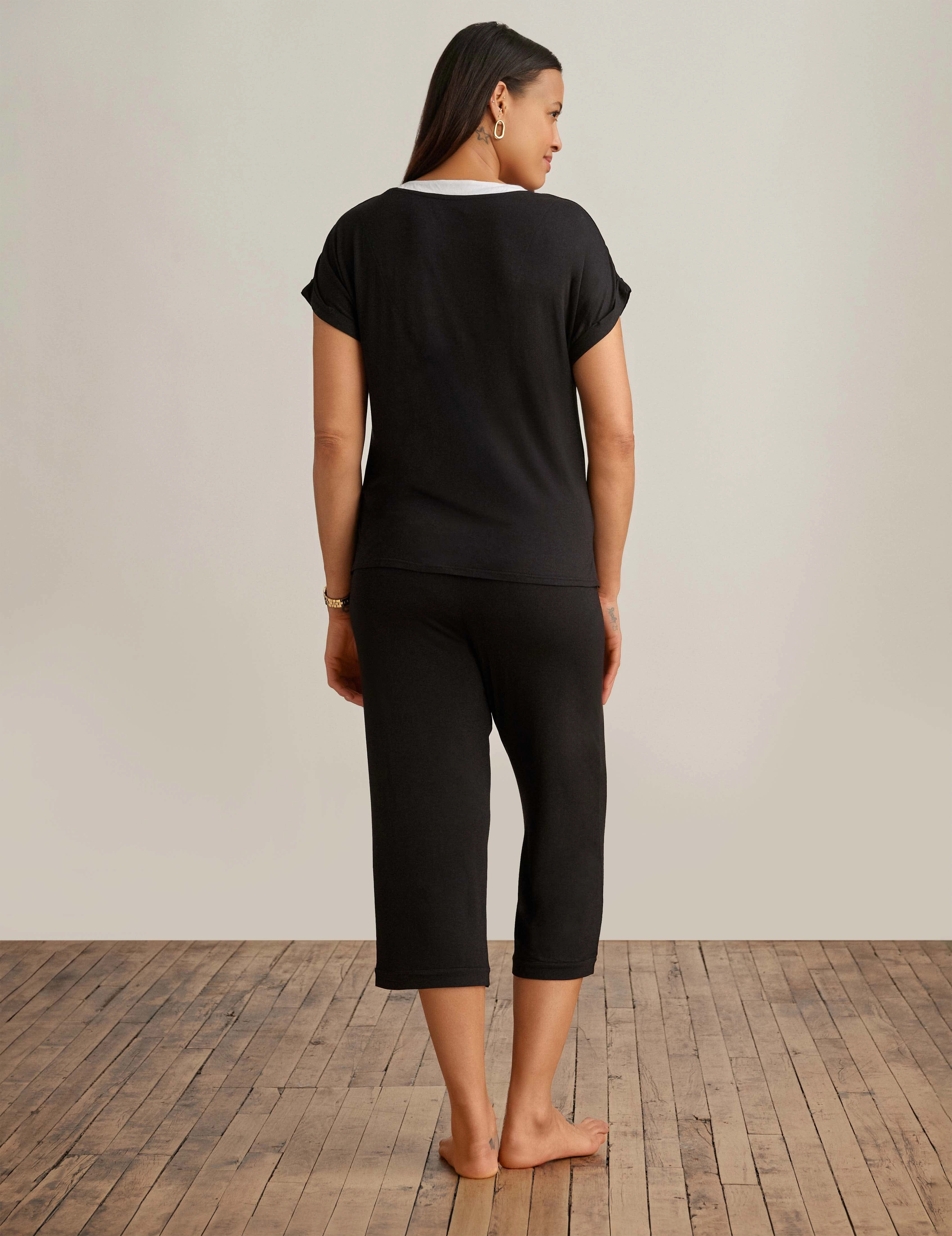 Button Front Capri Pajama Set