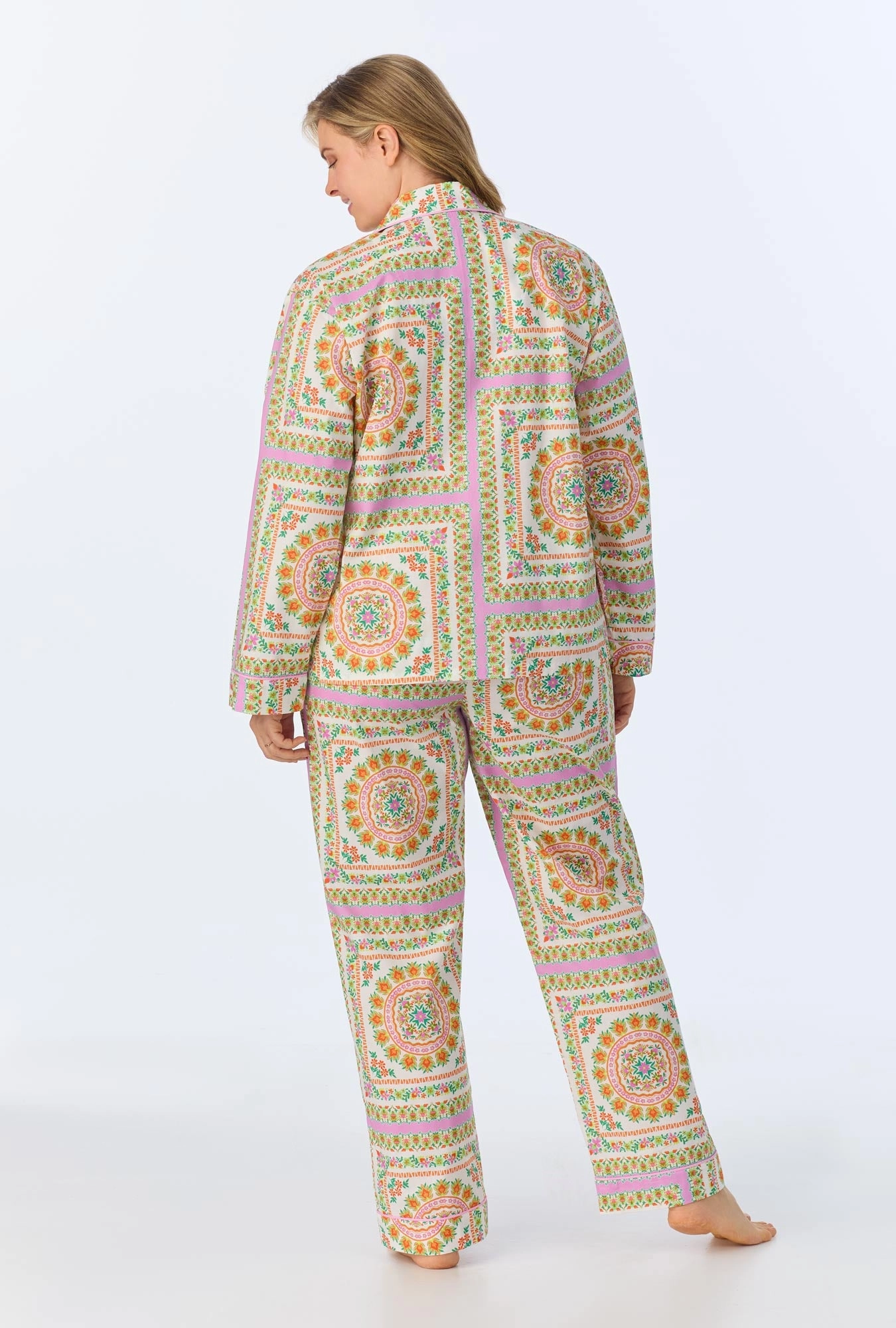 California Dreaming Long Sleeve Classic Woven Cotton Poplin PJ Set