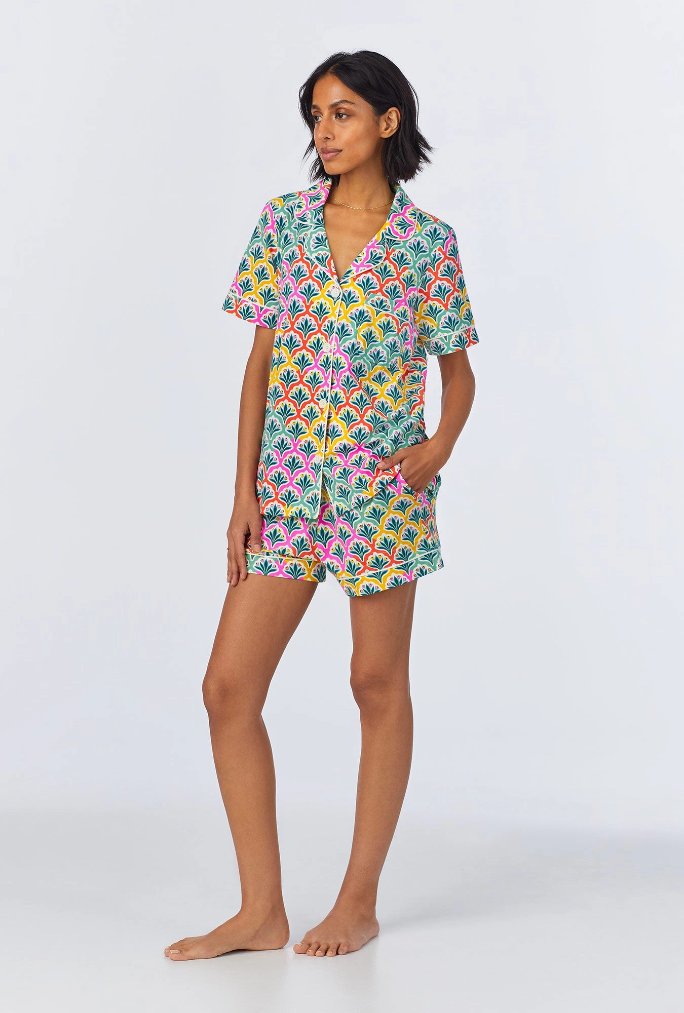 Camilla Short Sleeve Classic Shorty Stretch Jersey PJ Set