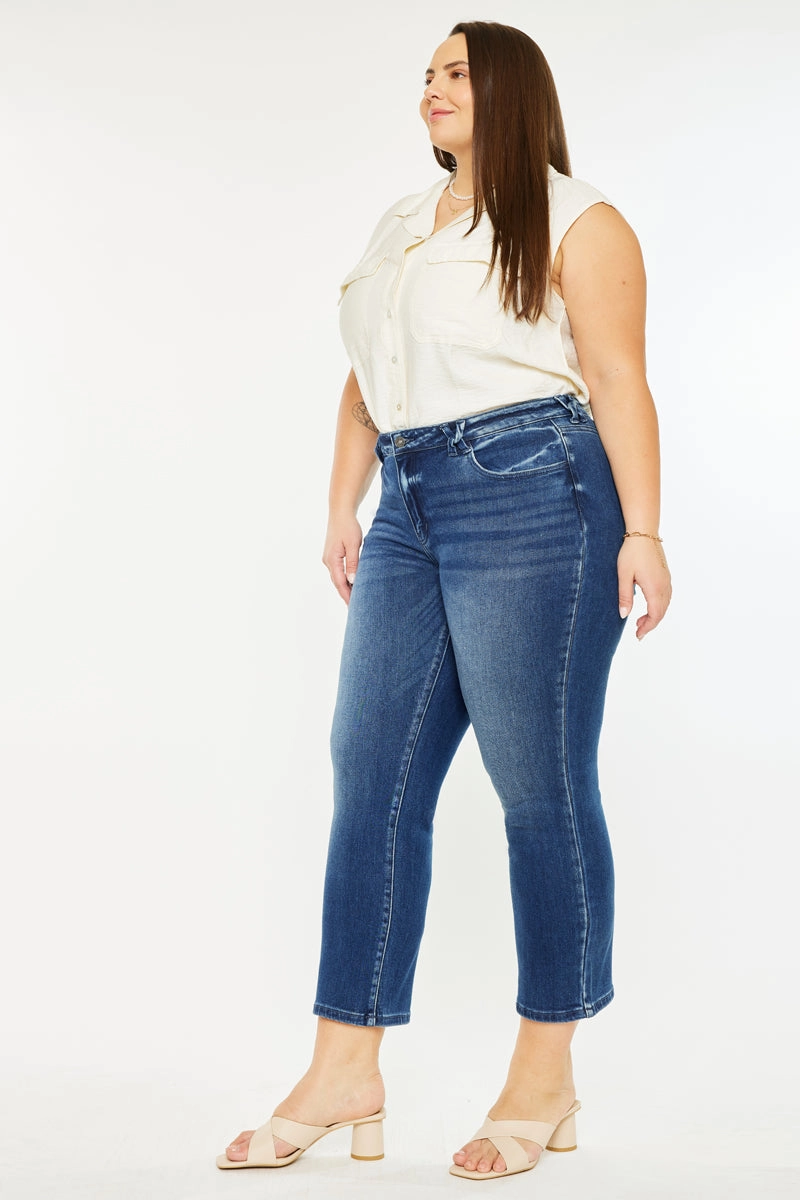 Candice Mid Rise Slim Straight Fit Jeans (Plus Size)