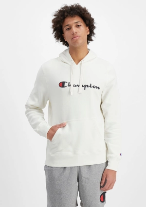 Champion Mens Script Hoodie Mascarpone