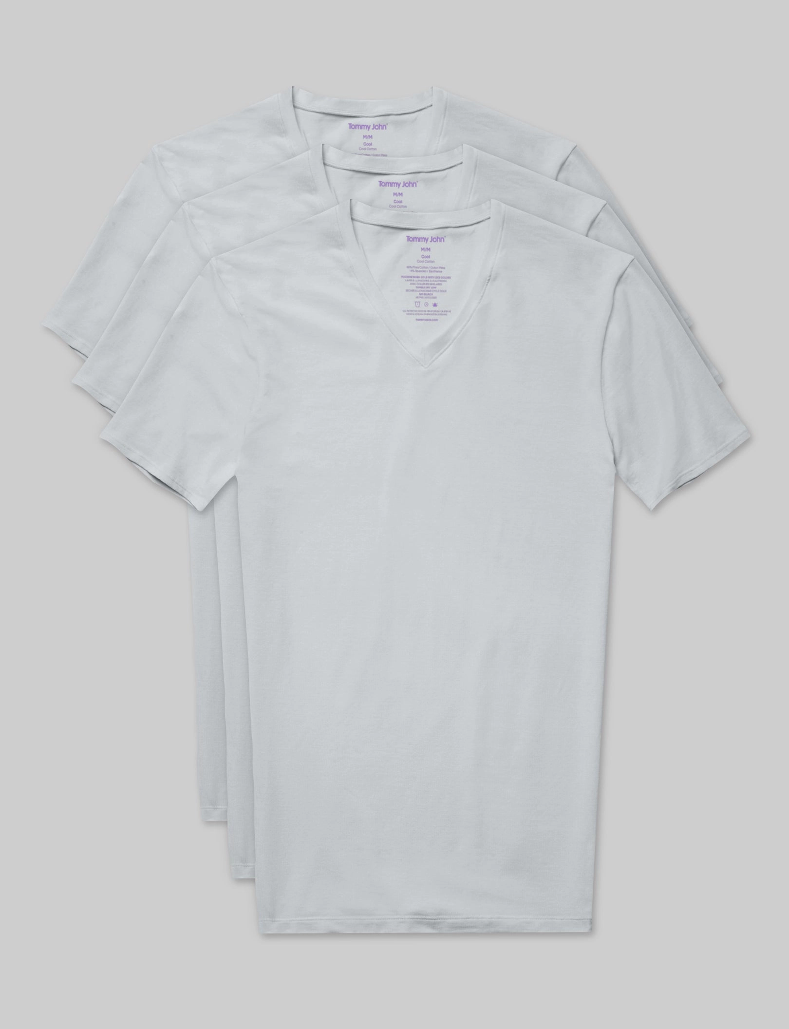 Cool Cotton High V-Neck Stay-Tucked Undershirt (3-Pack)