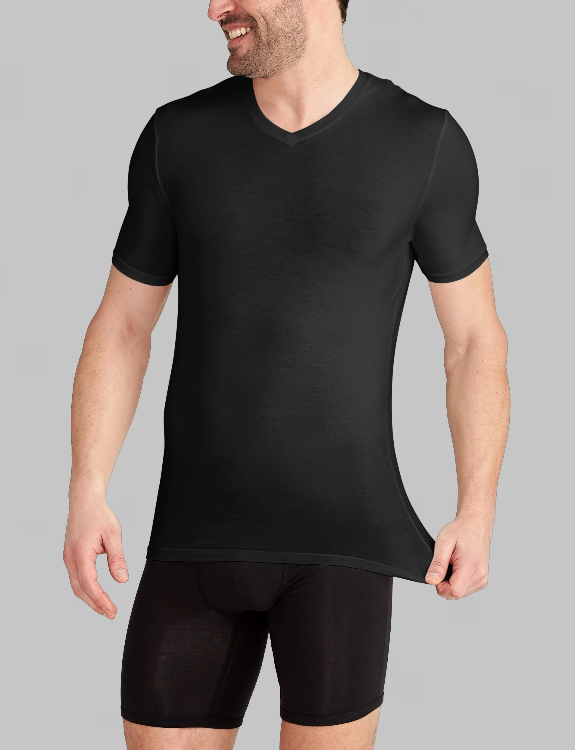 Cool Cotton High V-Neck Stay-Tucked Undershirt (3-Pack)
