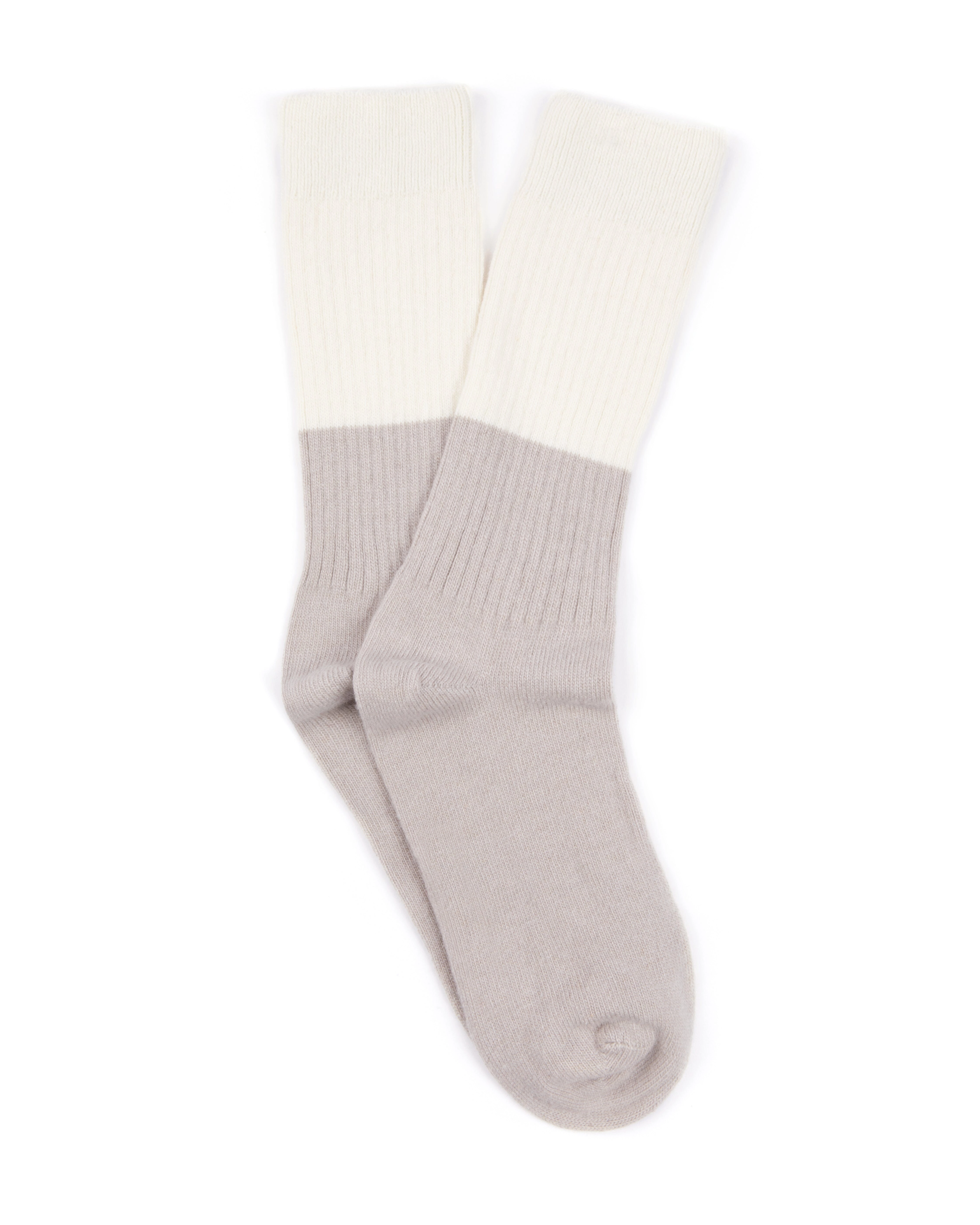 Cosy Bed Socks Cream & Grey