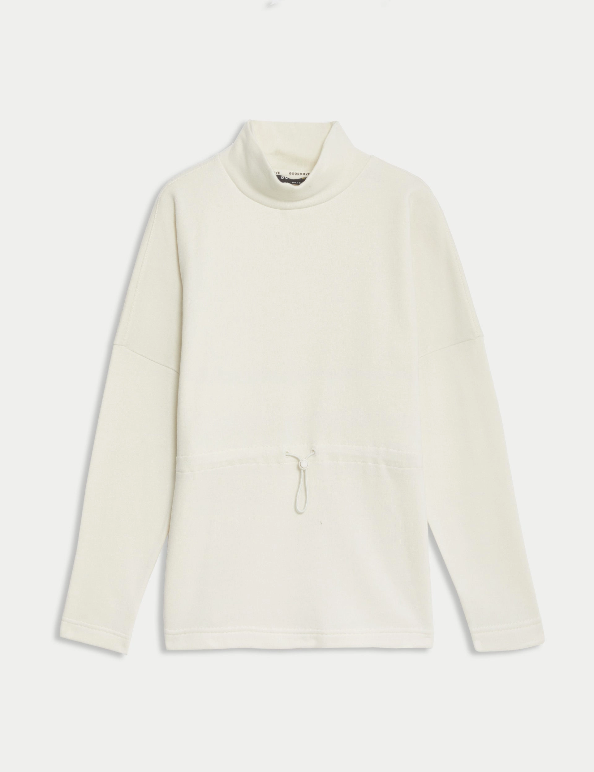 Cotton Rich Brushed Funnel Neck Sweatshirt - Ivory