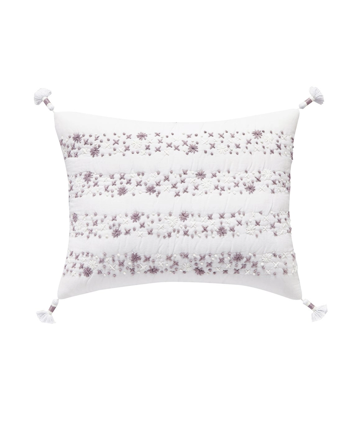 Cross Stitched Embroidered Pillow