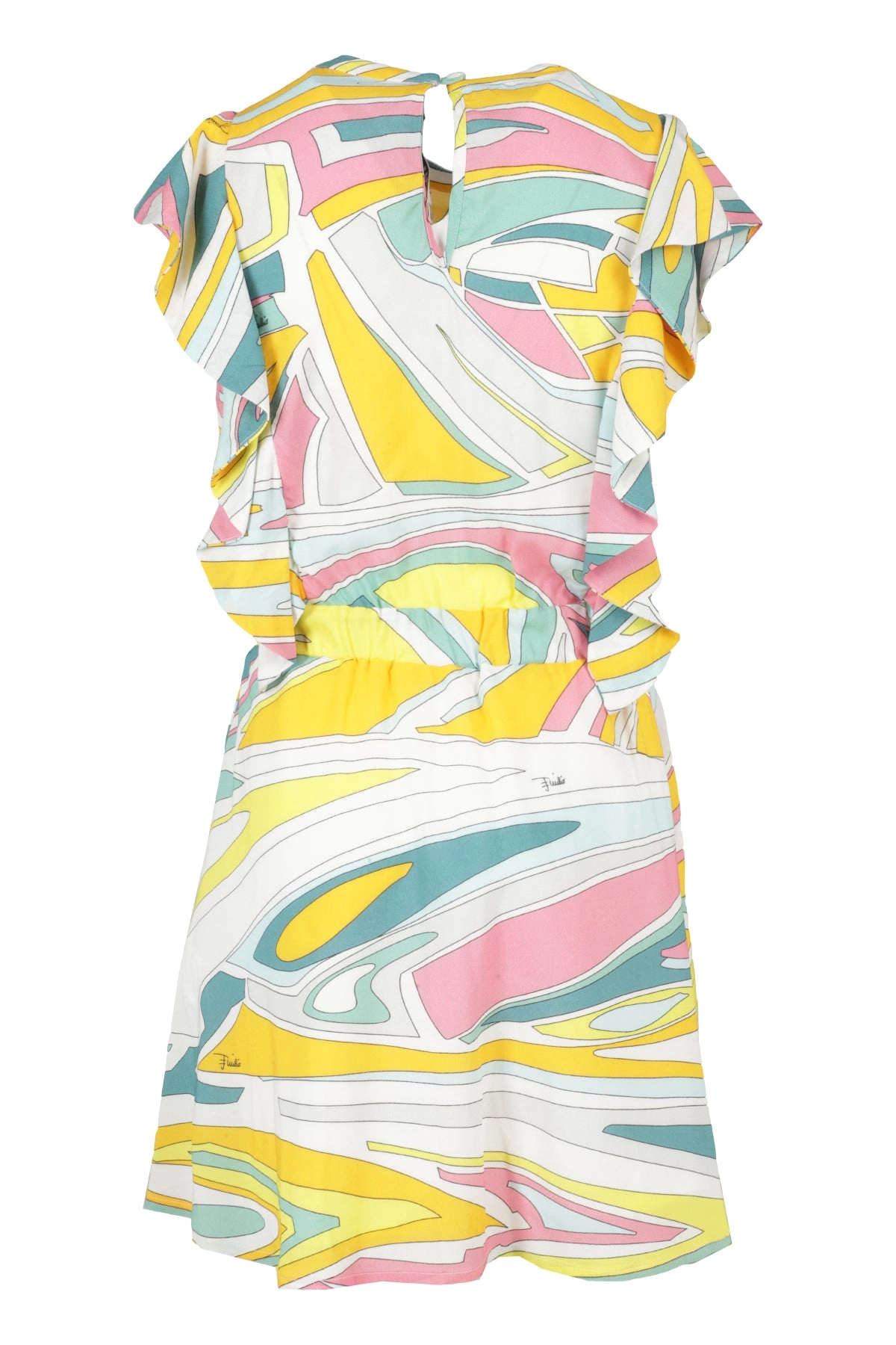 Emilio Pucci Junior Abstract-Print Round Neck Dress