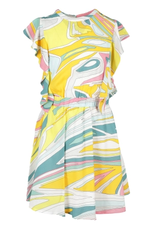 Emilio Pucci Junior Abstract-Print Round Neck Dress